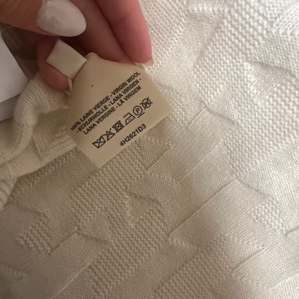 NEW Hermes “H" short-sleeve sweater wool sweater top Sz 36 XS/S ivory US… - Picture 6 of 9